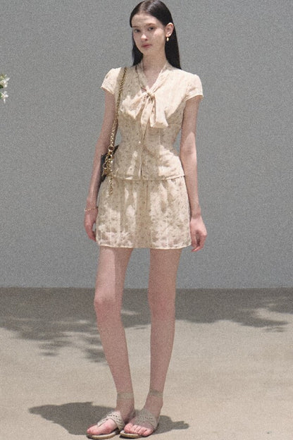 Horse Chestnut Floral Top and Skirt Set