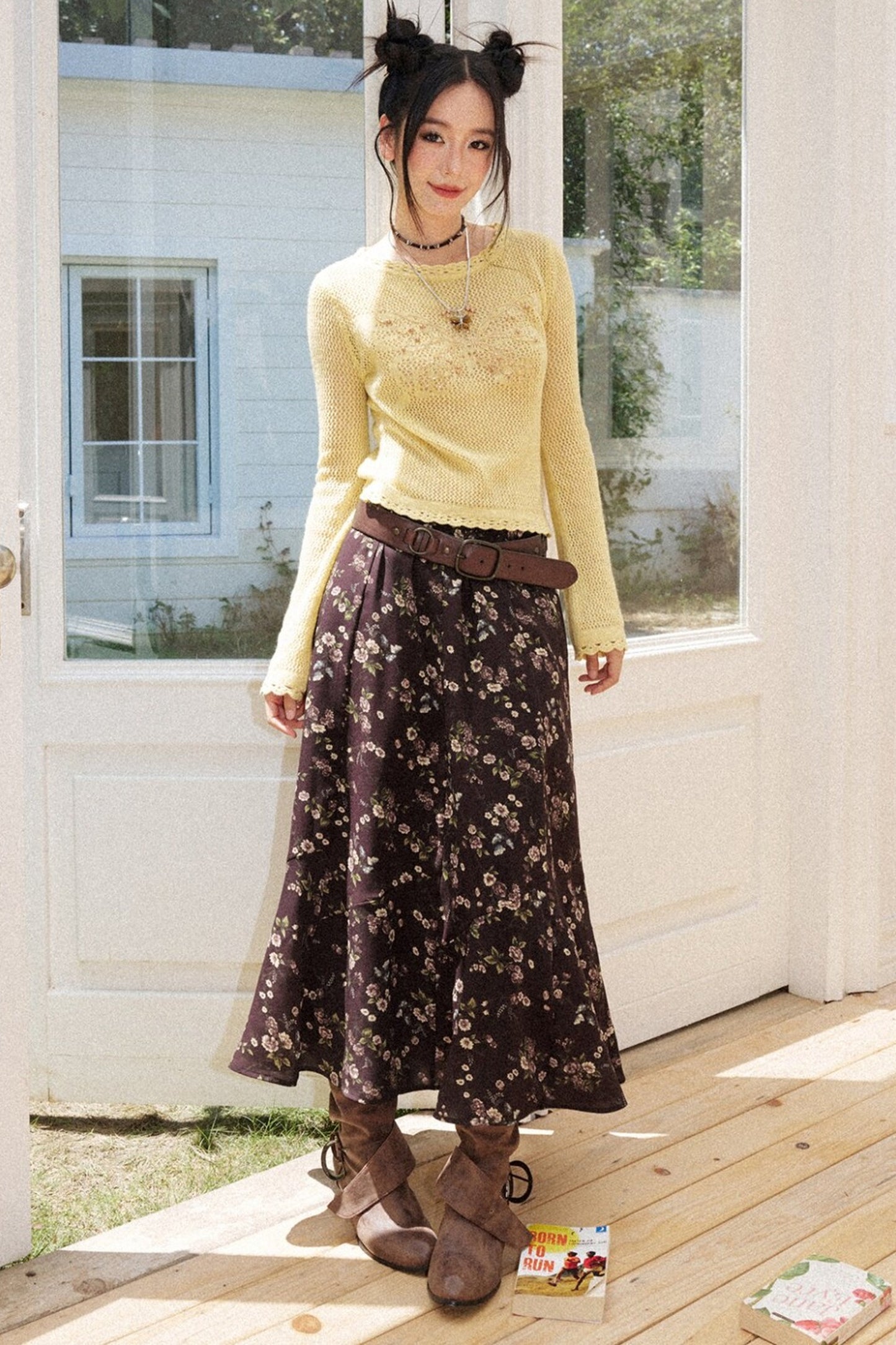 Butterfly Crochet Knit Top
