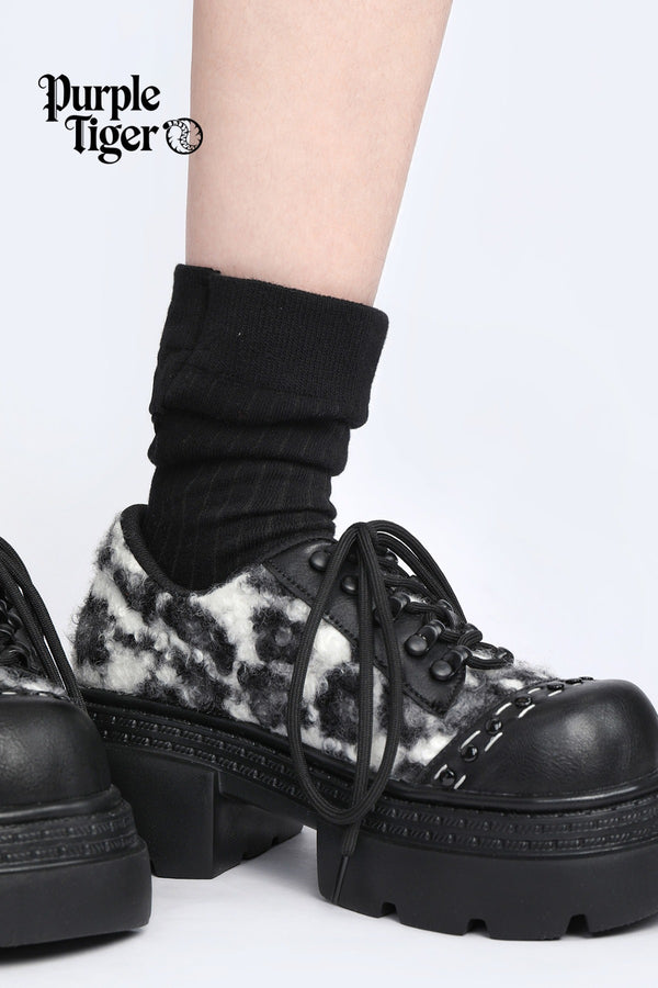 Cow Leopard Print Platform Shoes