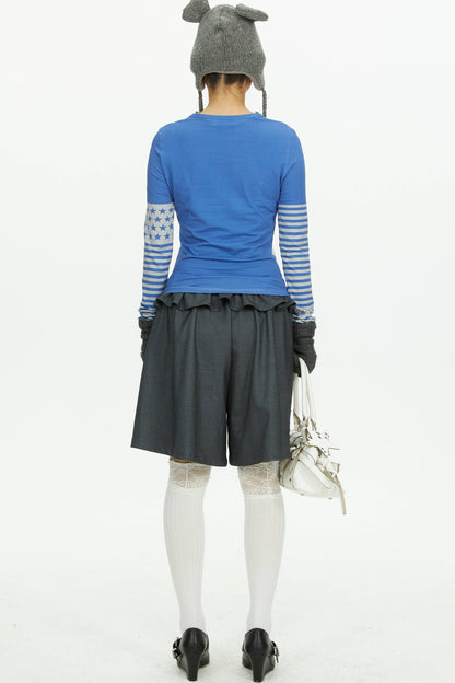 T-Shirt mit Sternprint im Color-Block-Design
