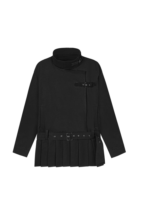Black White Layered-Look Shirt Set-Up