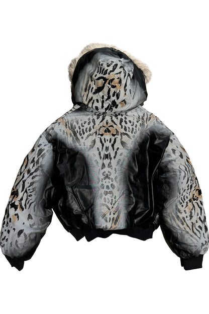 Gradient Cheetah Print Short Jacket