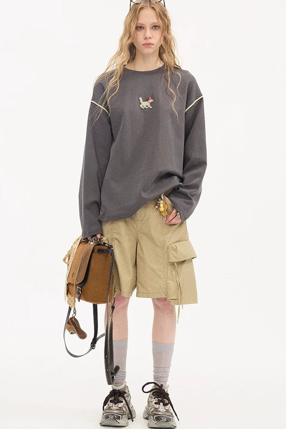 Khaki Washed Multi-Pocket Shorts