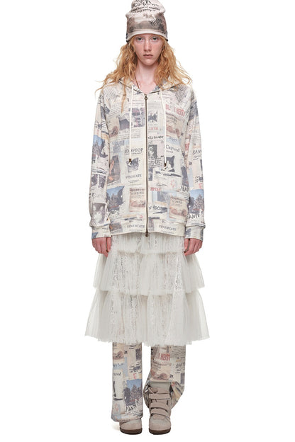 Lace Mid-Length Puffy Cake Skirt
