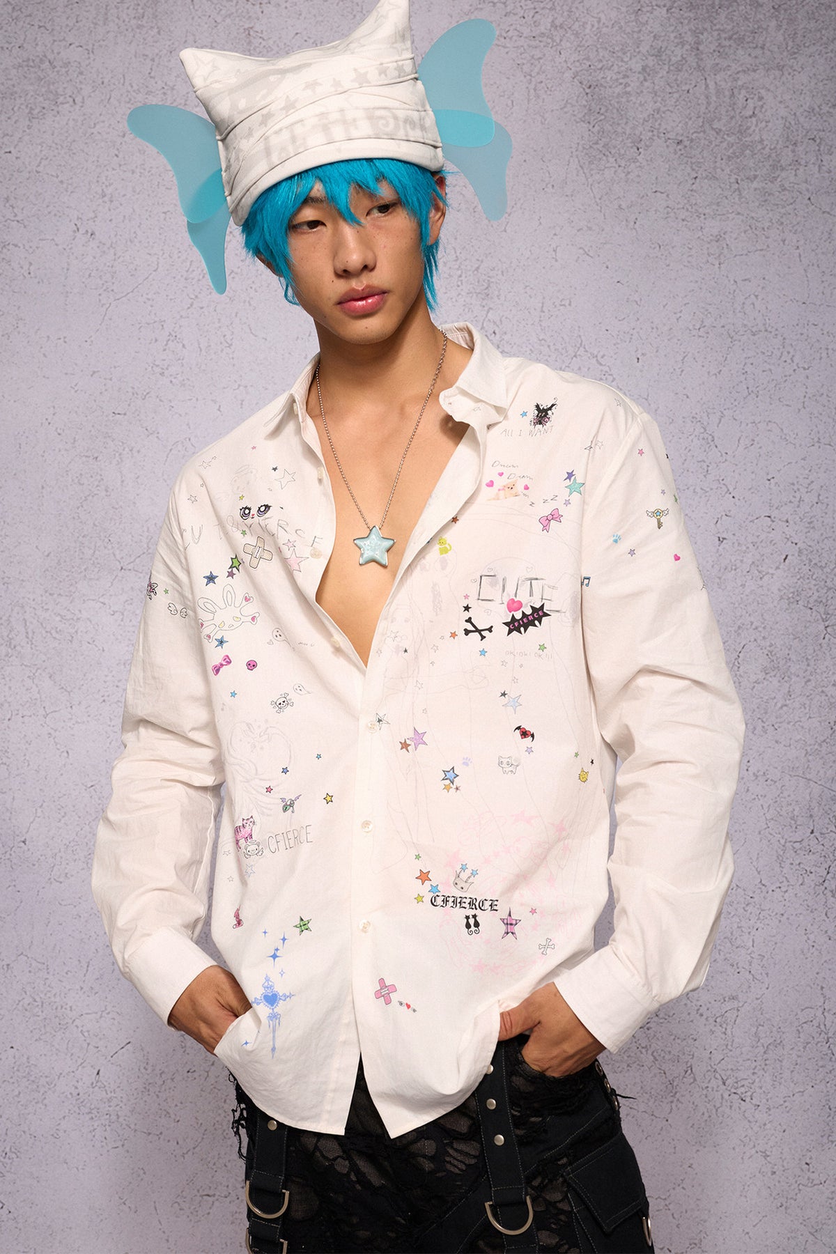 Camicia con stampa graffiti