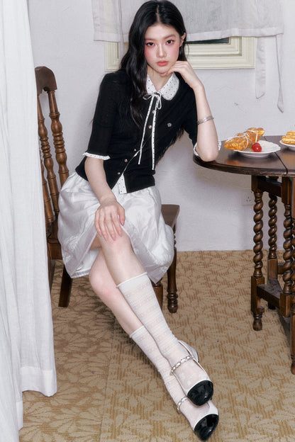 Brown Sugar Pearl Knitted Cardigan Set-Up