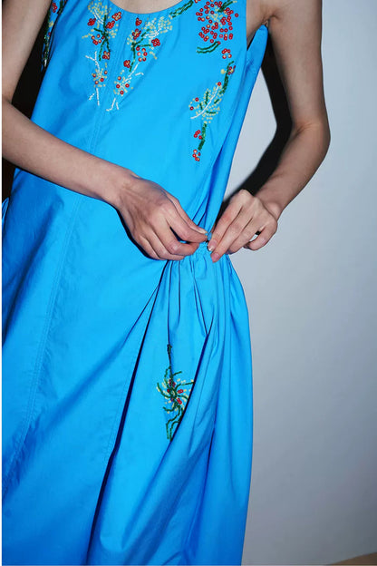 Heavy Beaded Cotton Dress