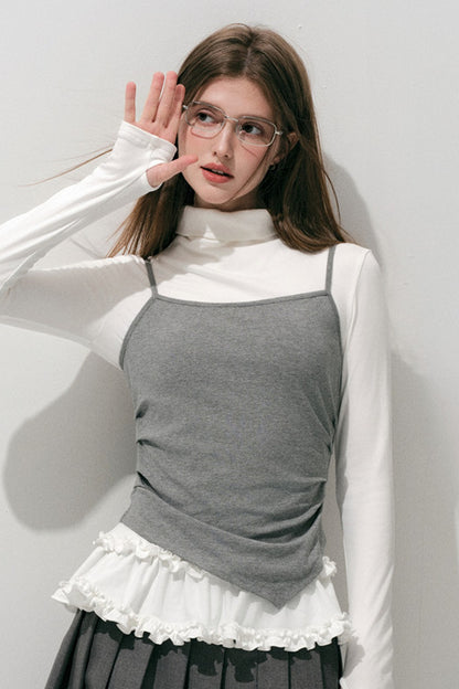 Off-Shoulder Cami Long Sleeve Top