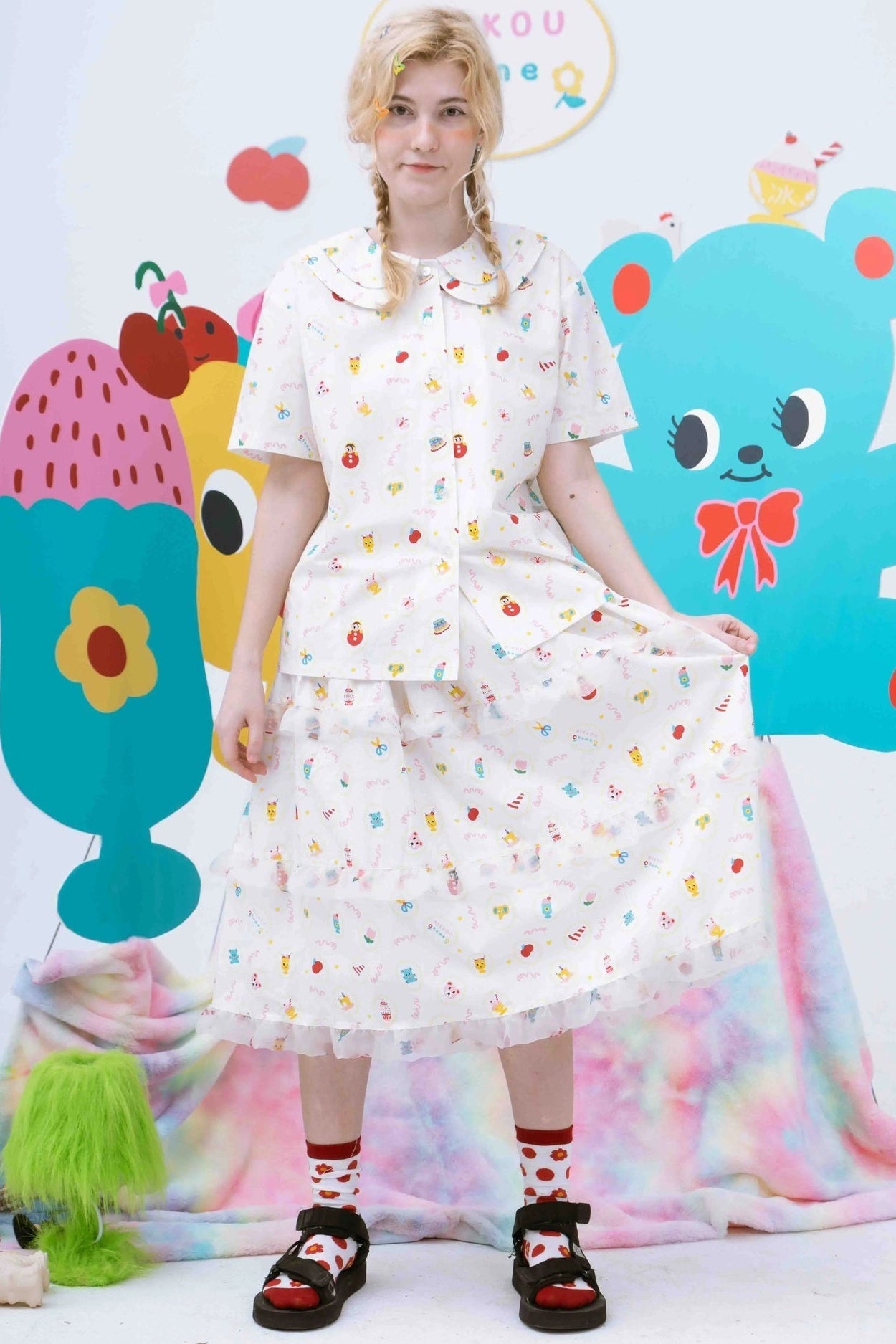 Printed Tiered Skirt