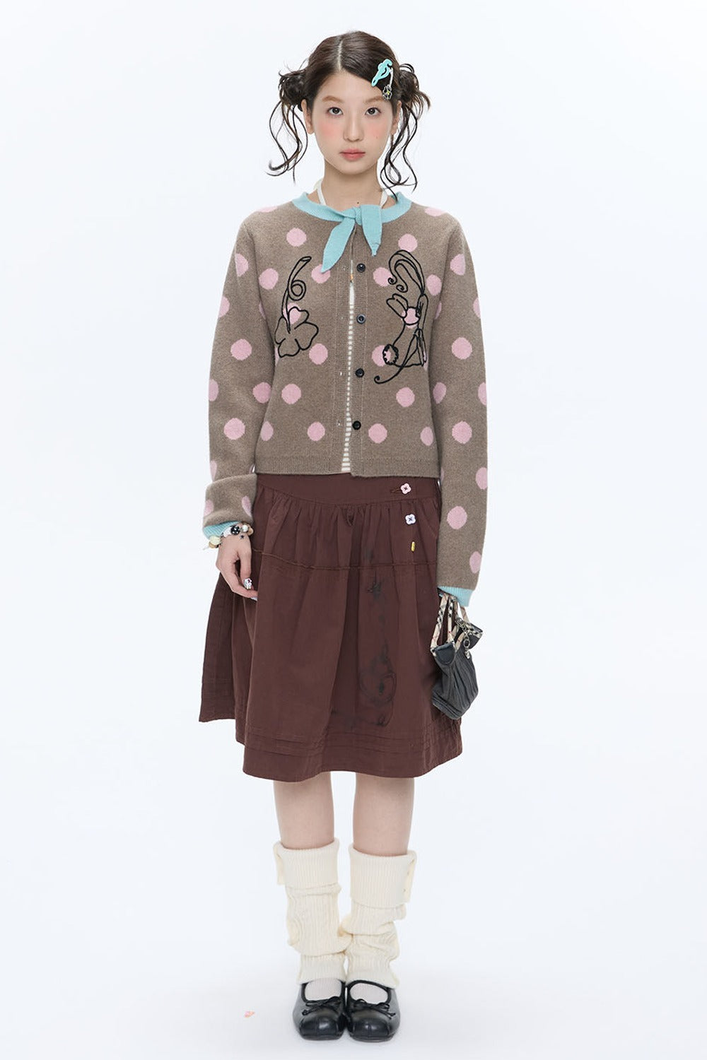 Mint Green Polka Dot Cardigan