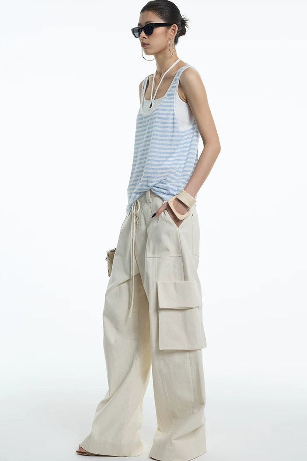 Nautical Striped Lyocell Tank Top