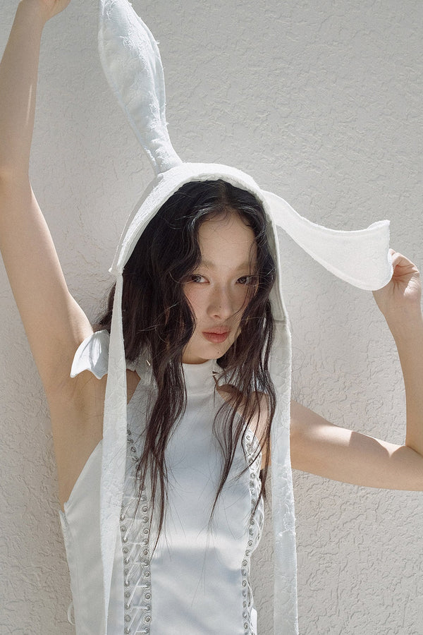 Bunny Ear Satin Lace Hat