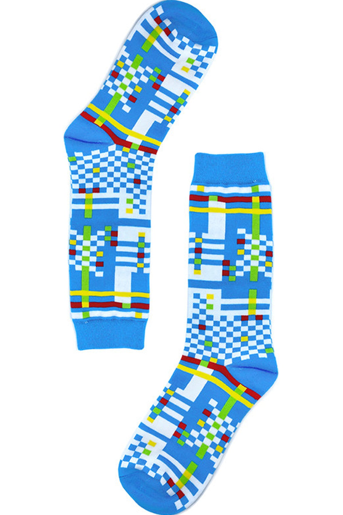 Plaid Heart Cotton Mid-Calf Socks