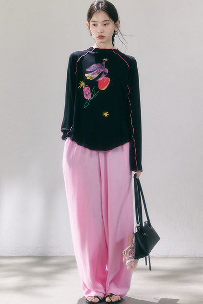 Linen Blend Air Wide-Leg Trousers
