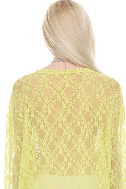 Loose Ripped Lace Cat Print Tee