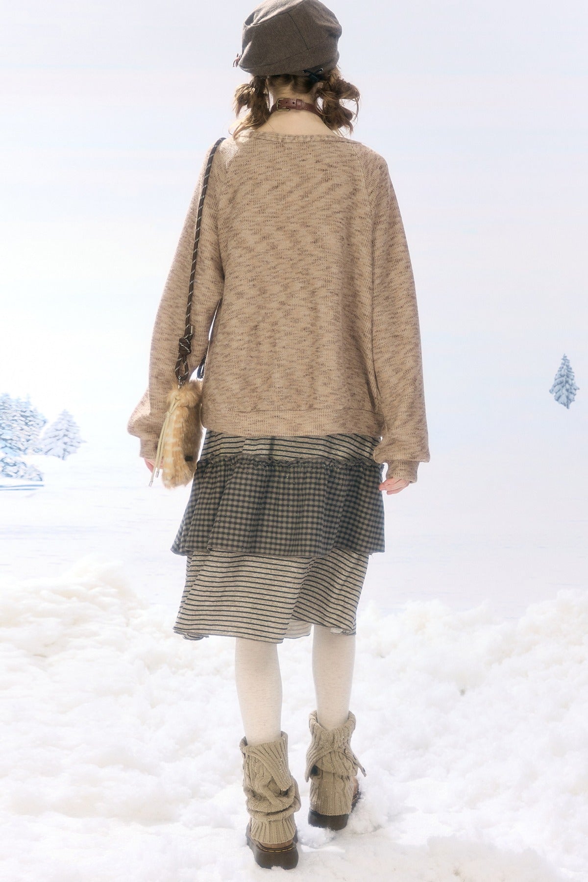 Plaid Letter Print Skirt