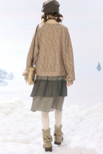 Plaid Letter Print Skirt