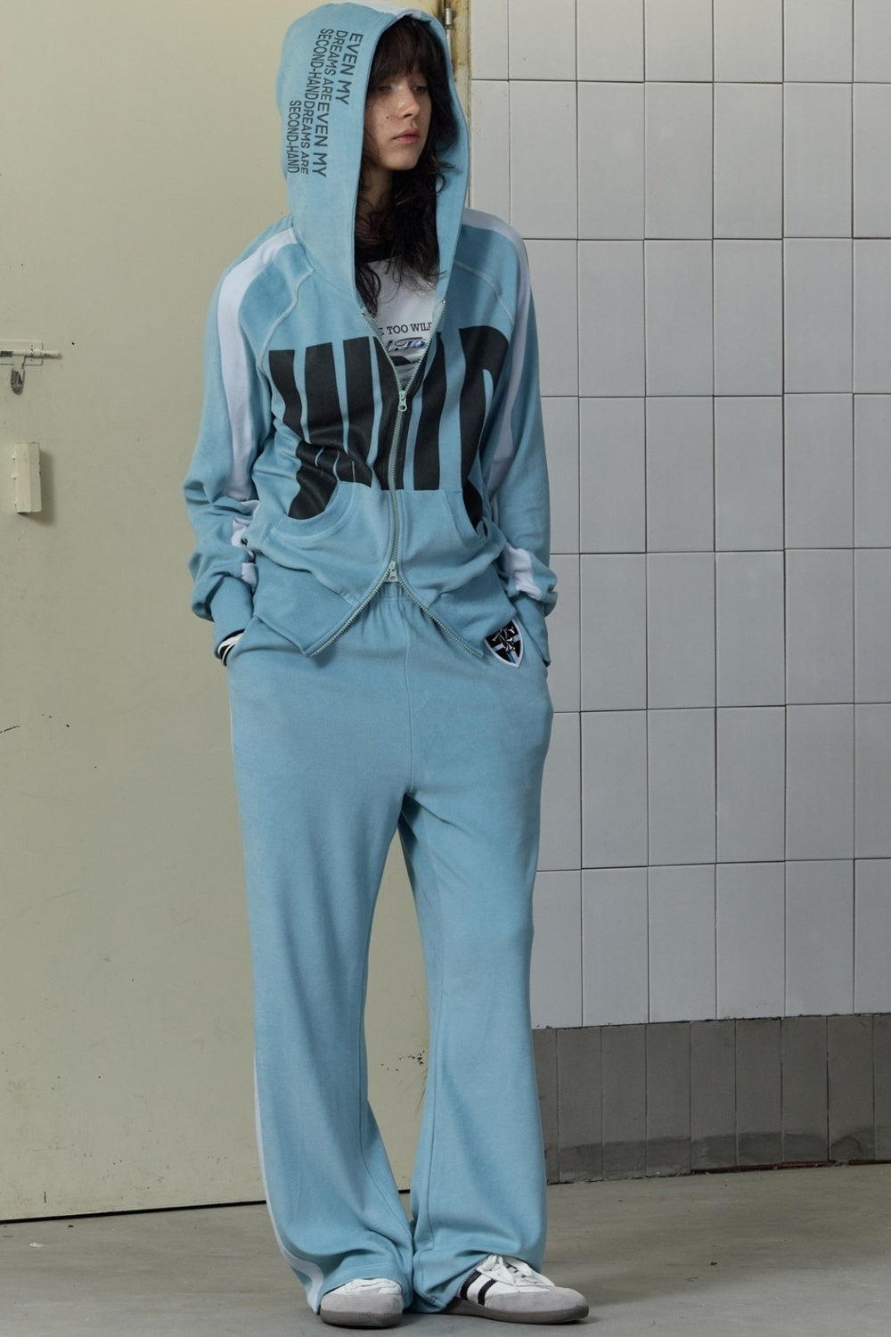 Velvet Texture Color-Block Sweatpants