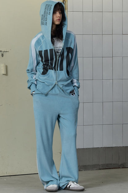 Velvet Texture Color-Block Sweatpants
