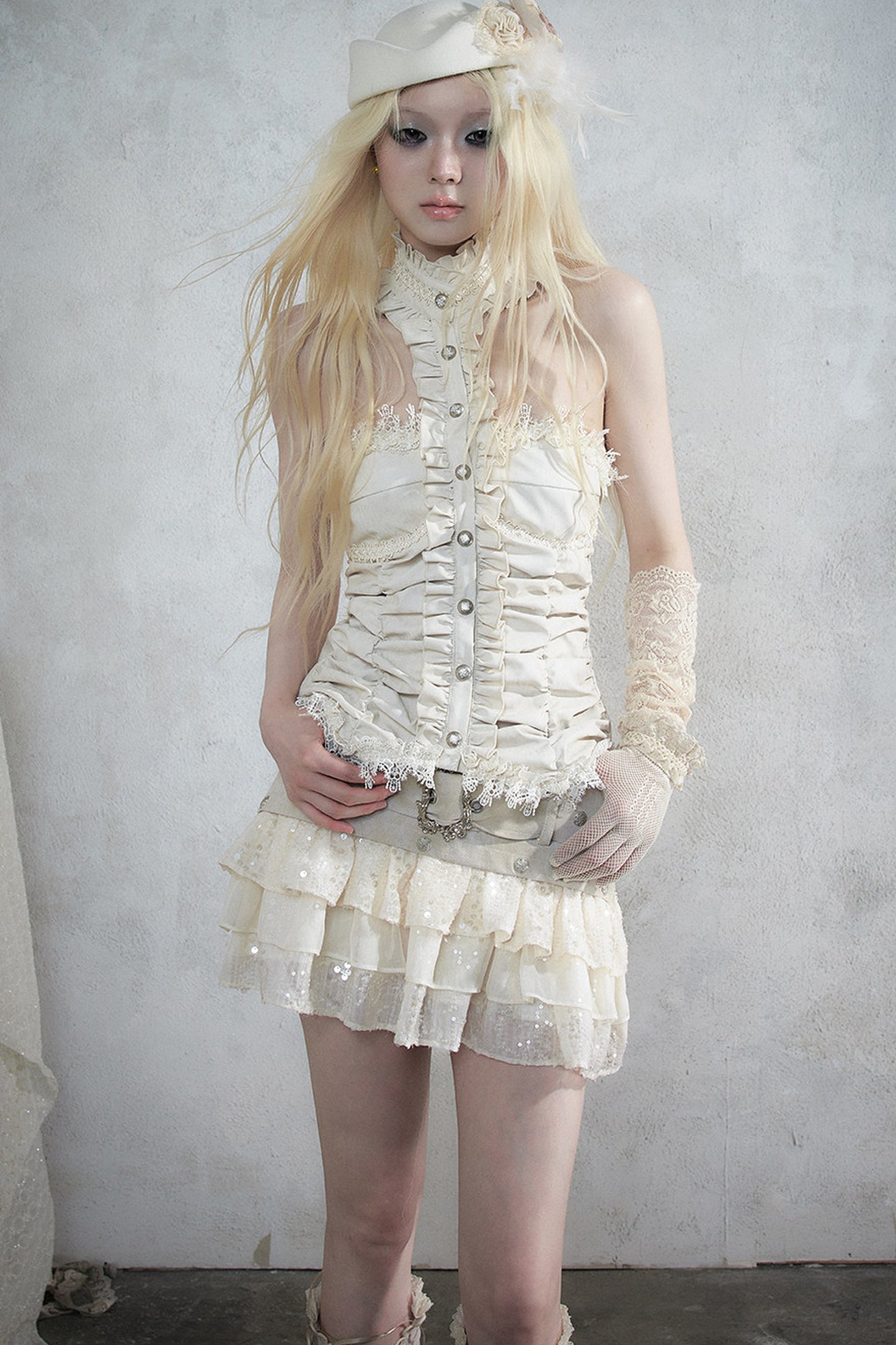 Baroque Velvet Lace Top