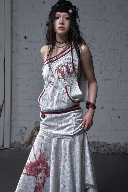 Distressed Punk Sleeveless Dress