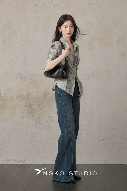 Denim Blue Flared Jeans
