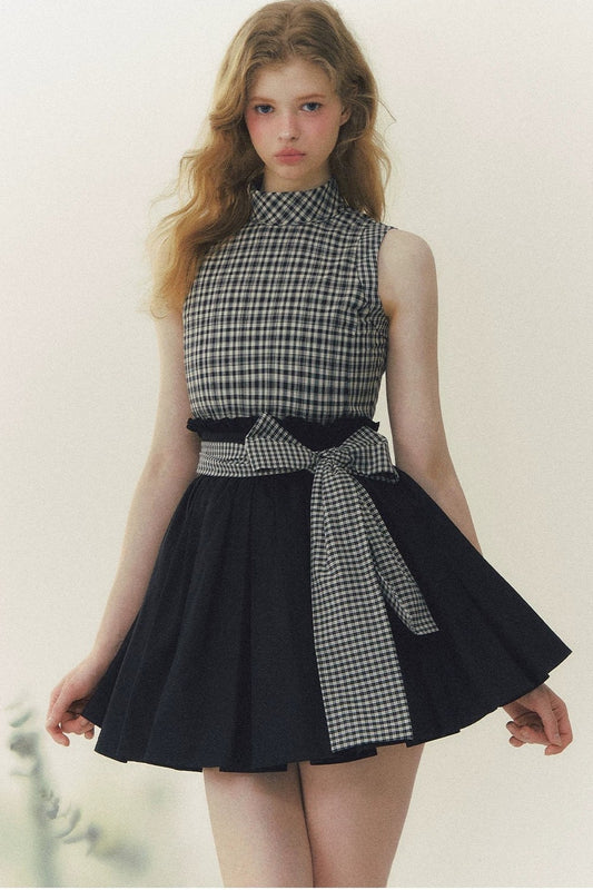 Princess Diary Plaid Puffy Dress