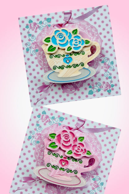 Vintage Rose Coffee Cup Hairpin