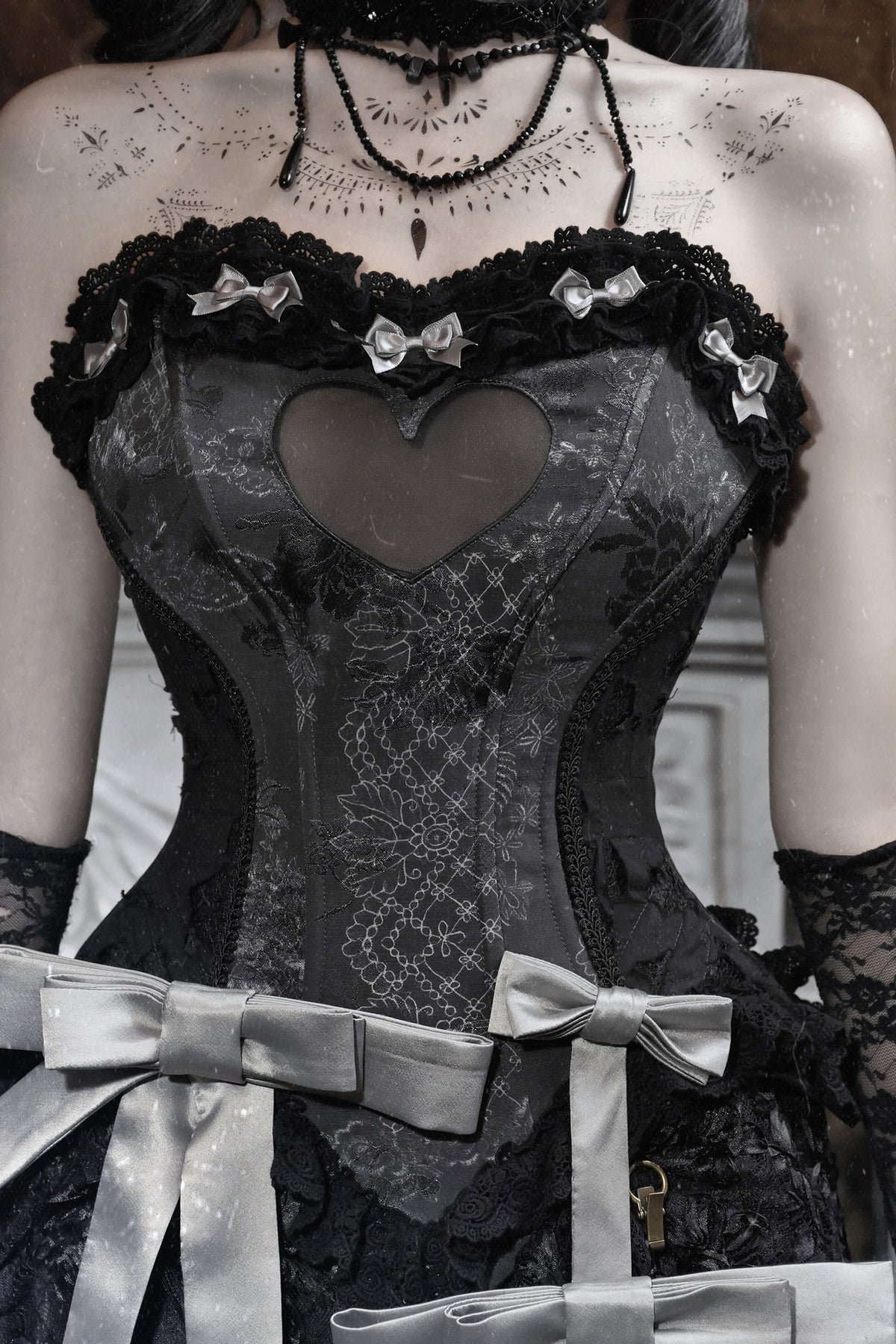 Gothic Heart Fishbone Camisole Set-Up