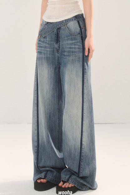 Vintage Washed Gradient Denim Jeans