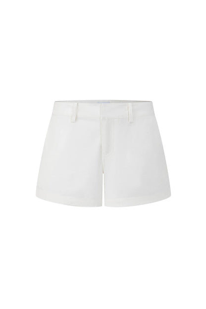 Black and White Twill Shorts