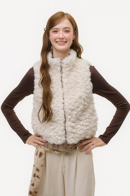 Reversible Plaid Sherpa Vest