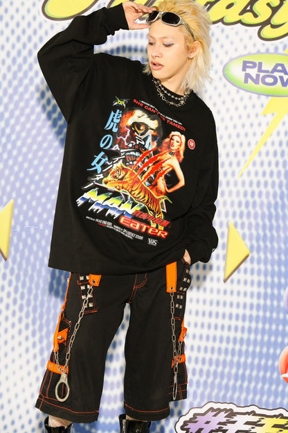 Oversize Tiger Graphic Long-Sleeved Sweatshirt