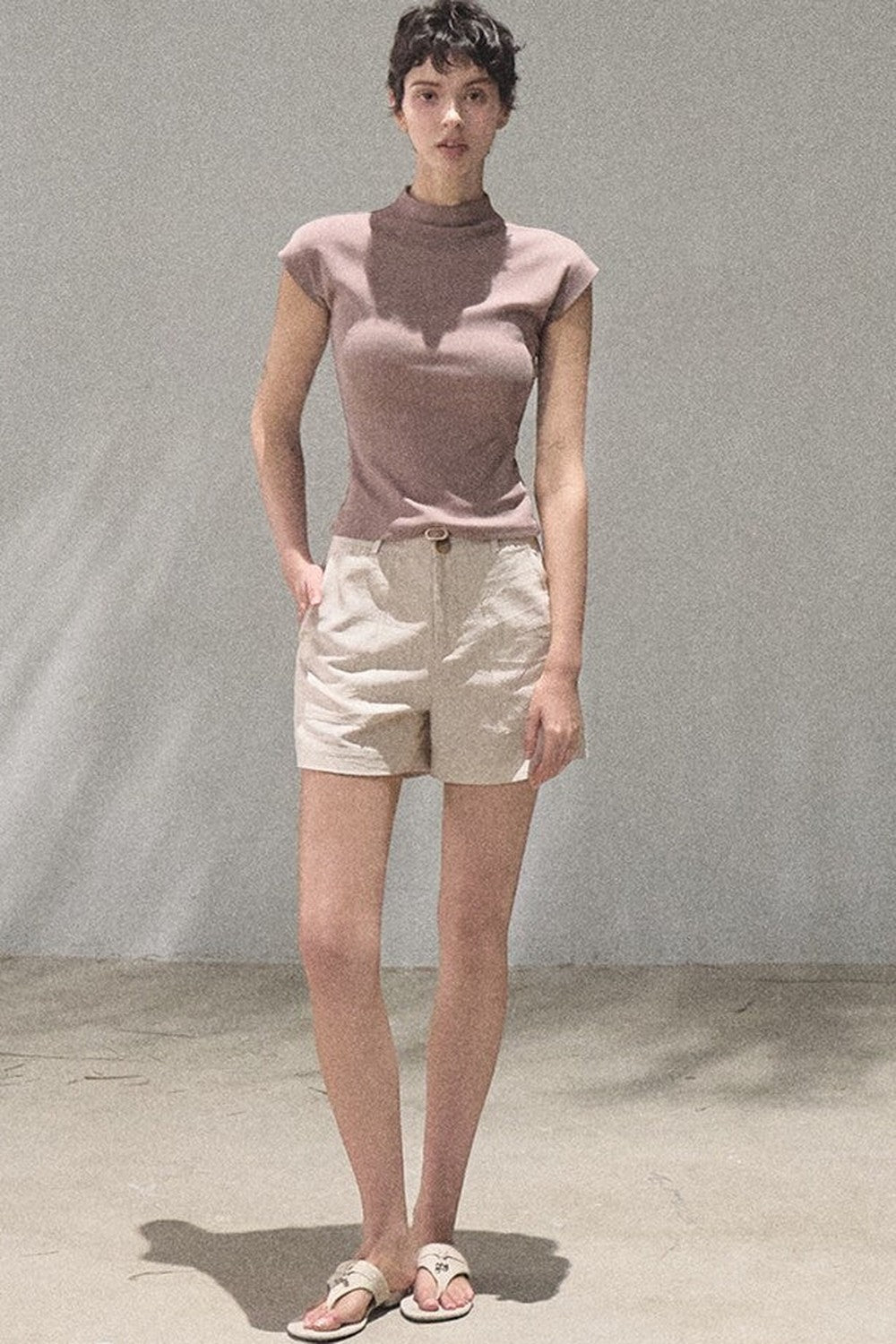 Ribbed Lyocell Short Sleeve Top