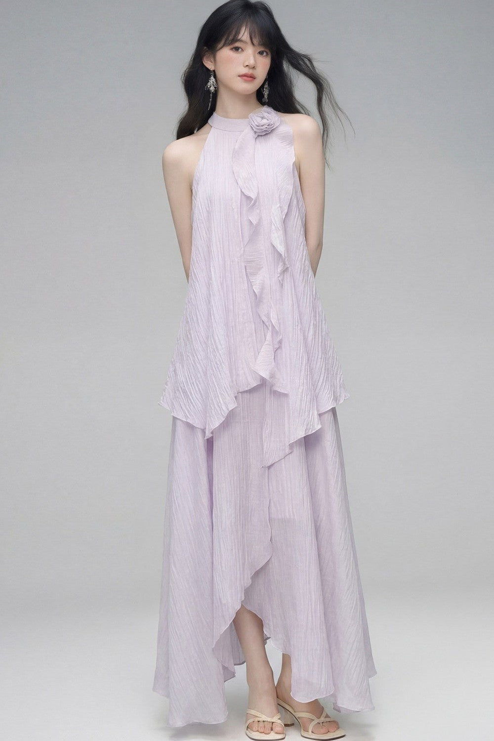 Misty Rose Halter Dress