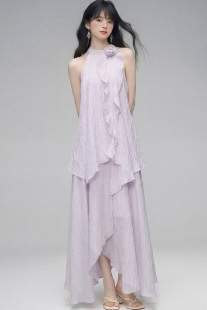 Misty Rose Halter Dress