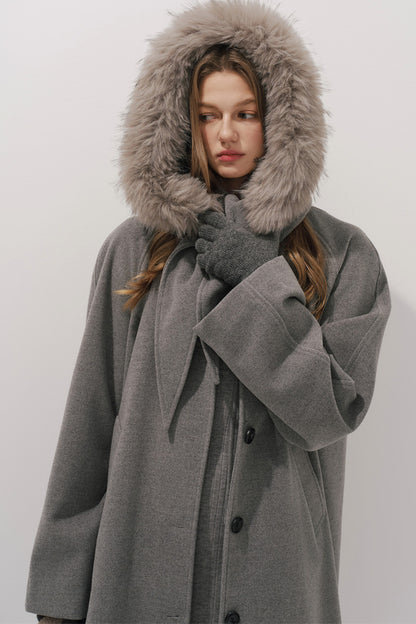 Fur Collar Wool Coat