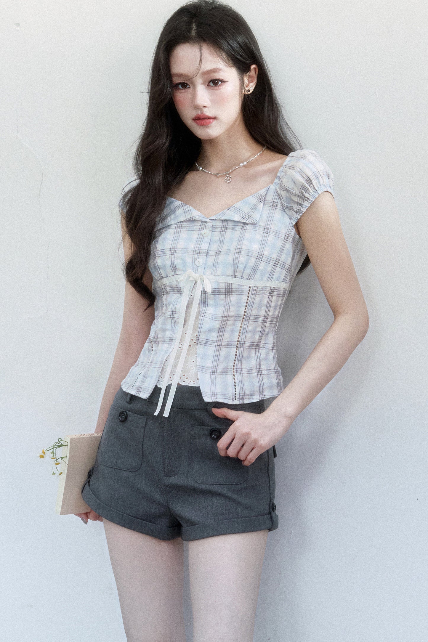 Summer Plaid Patchwork Blouse