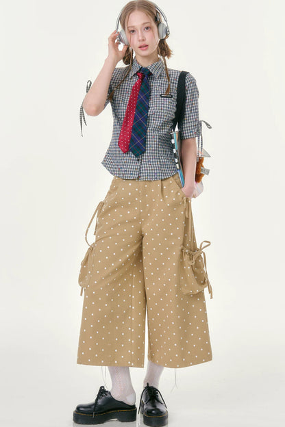 Retro Khaki Polka Dot Pants