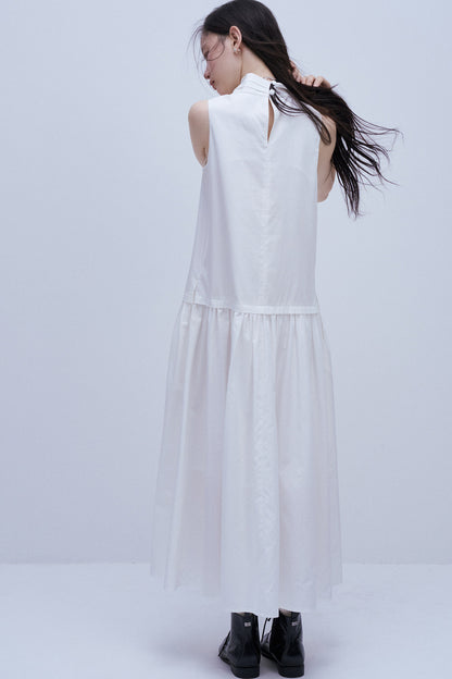 Weißes Kleid aus Tencel-Baumwollmischung