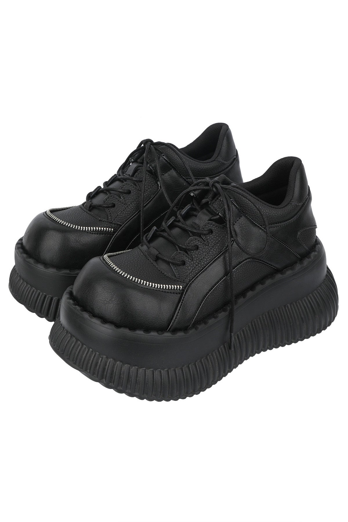 Gothic Lace-Up Platform Leather Shoes