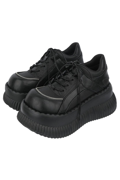 Gothic Lace-Up Platform Leather Shoes