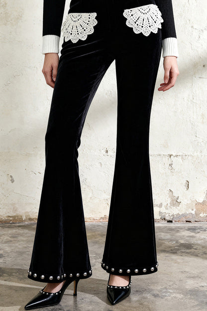 Round Neck Knit Top and Pants Set-Up