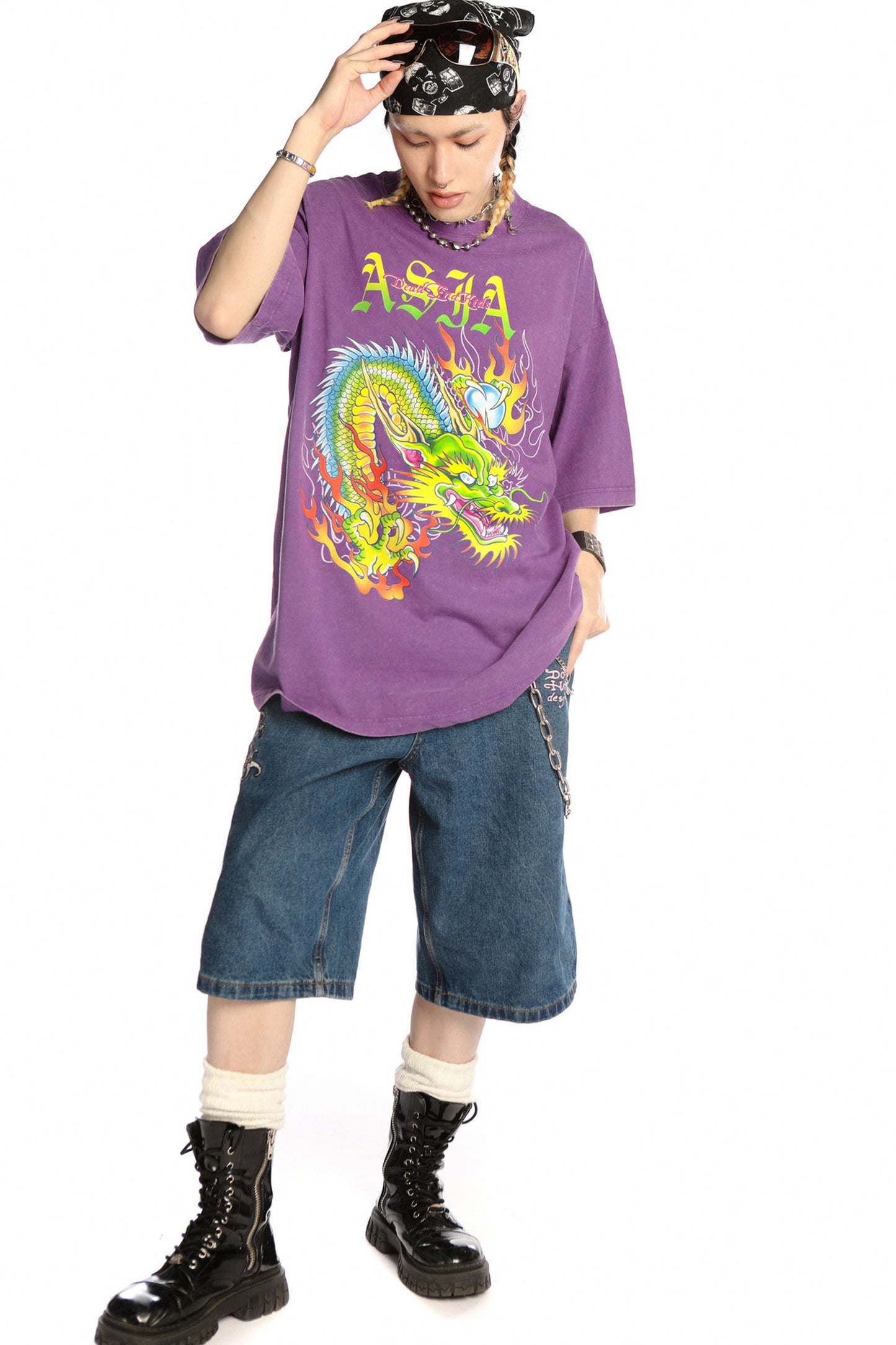 Dragon Print Loose Blouse