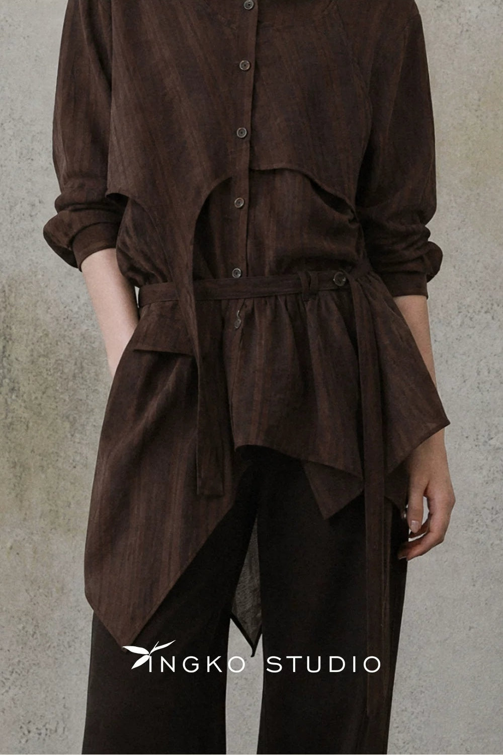 Wild Mist Brown Dark Striped Skirt Curtain