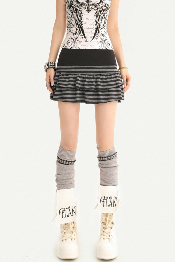Striped Tiered Cake Skirt