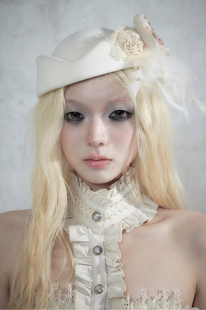 Baroque Lace Wool Beret