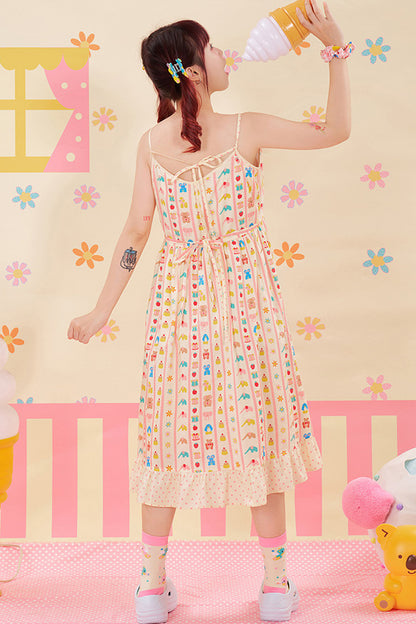 Kleid mit Animal-Print und verstellbaren Trägern