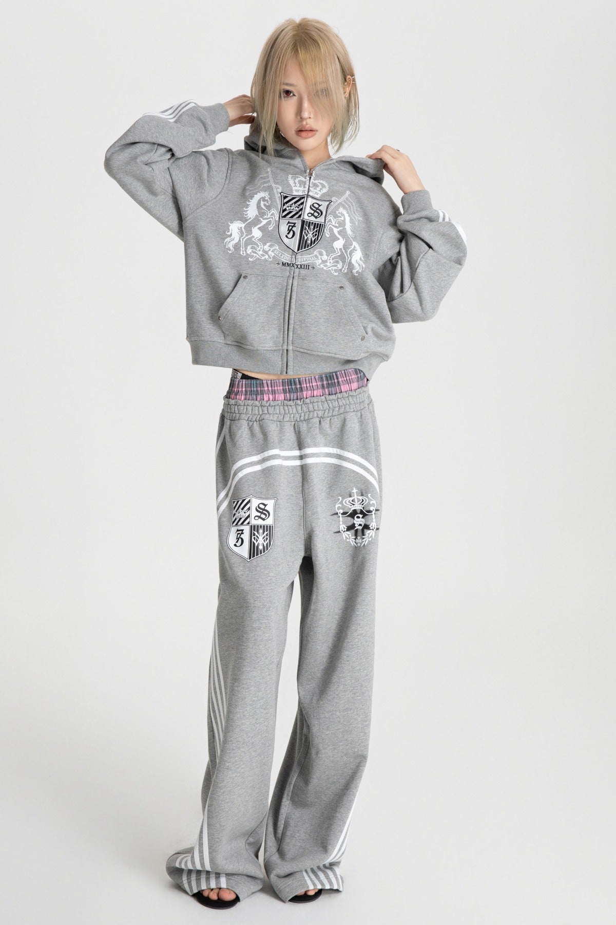 Embroidered Zip-Up Hoodie
