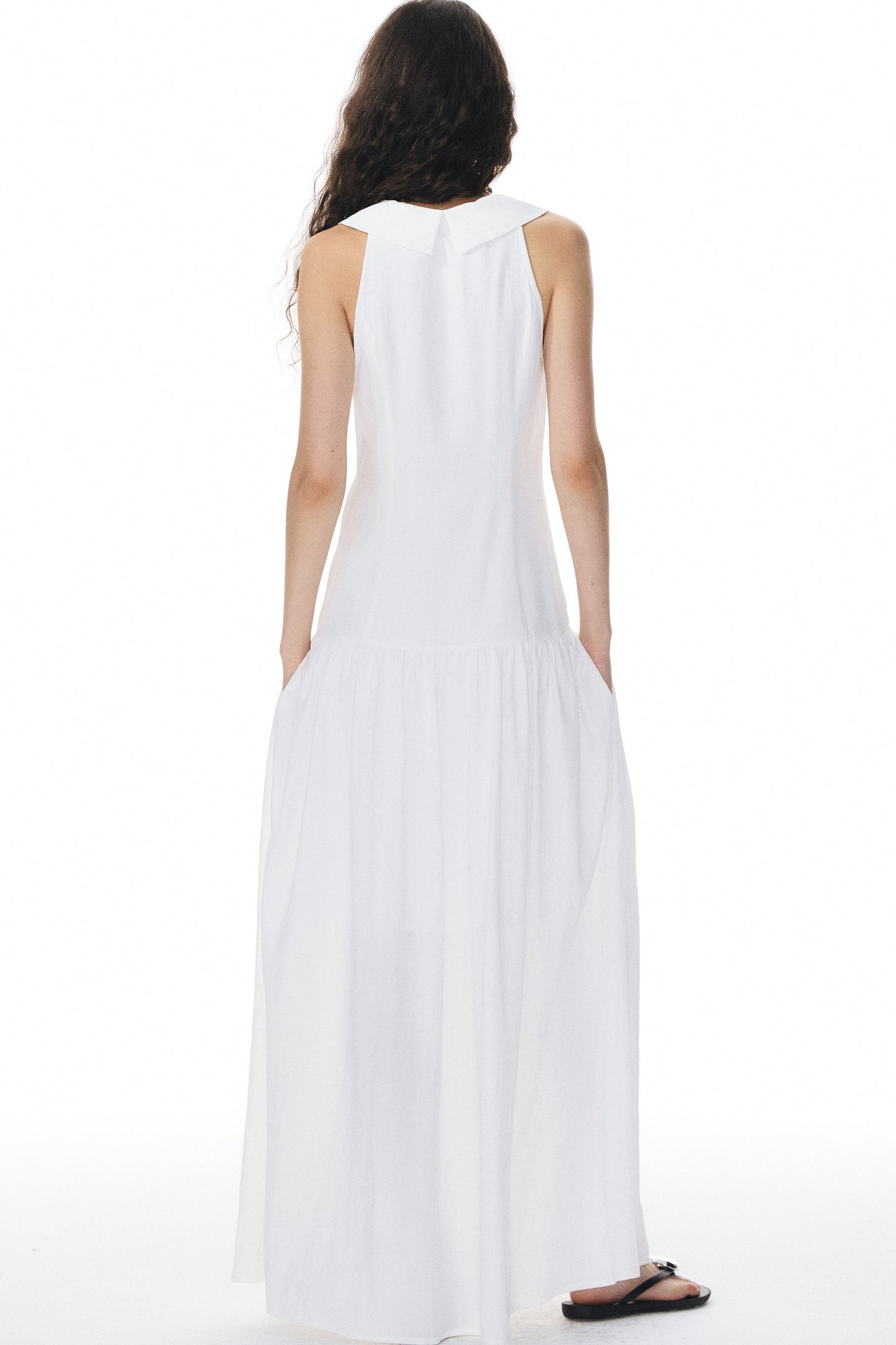 White Low-Neck Dress